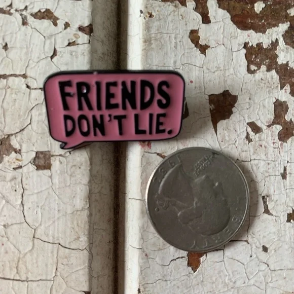 Brand new Stranger Things inspired “Friends Don’t Lie” speech bubble enamel pin - Picture 2 of 3